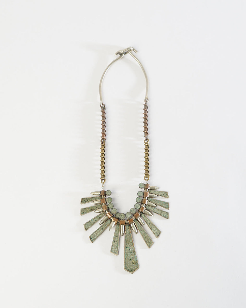 Silver x Brass Necklace w/ Stones