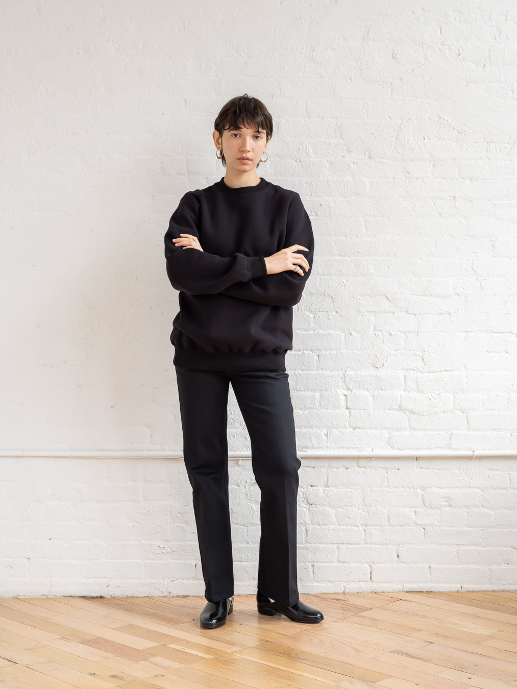 Loopwheel Crewneck Sweatshirt / Black