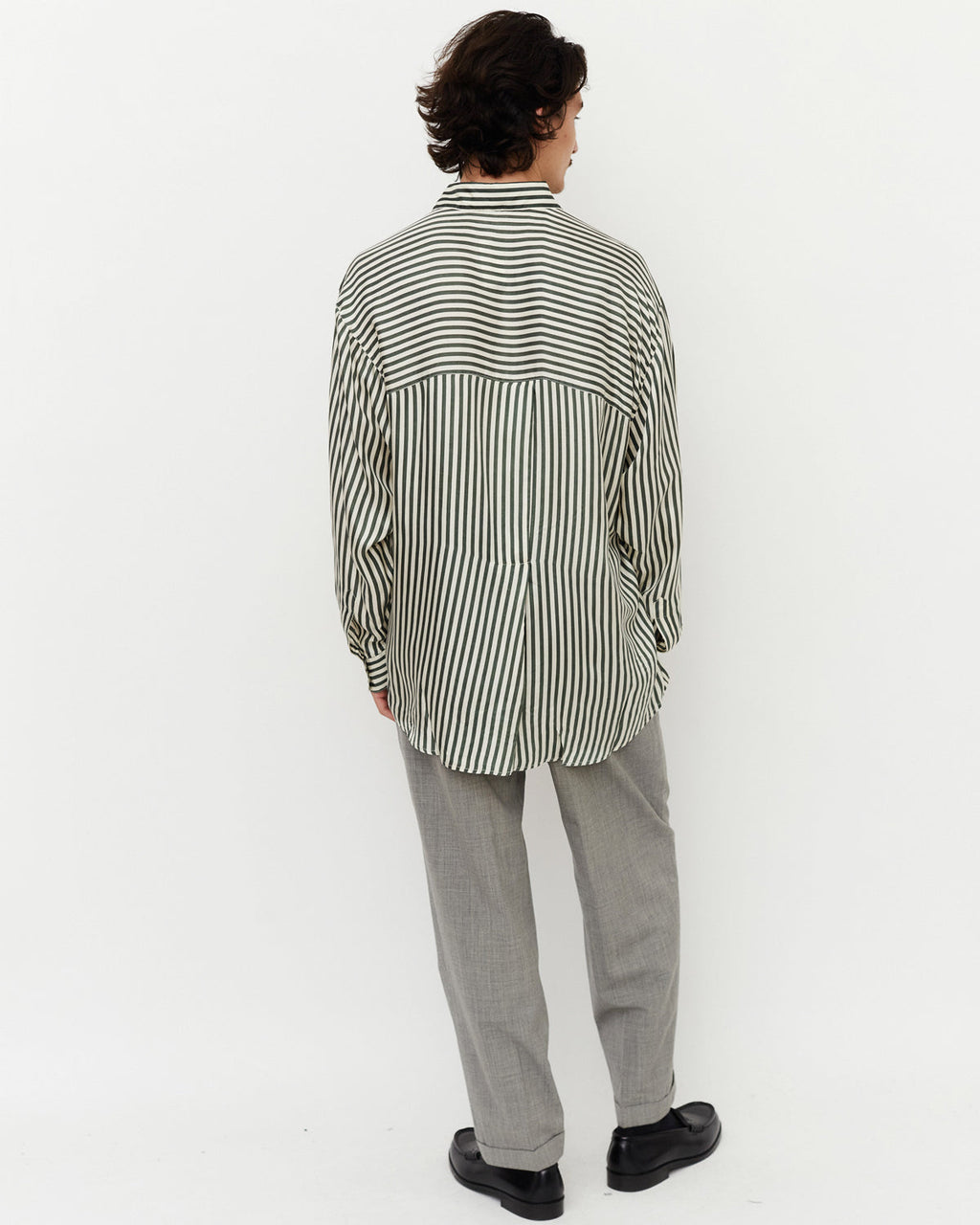 Stripe Silk Shirt / Green