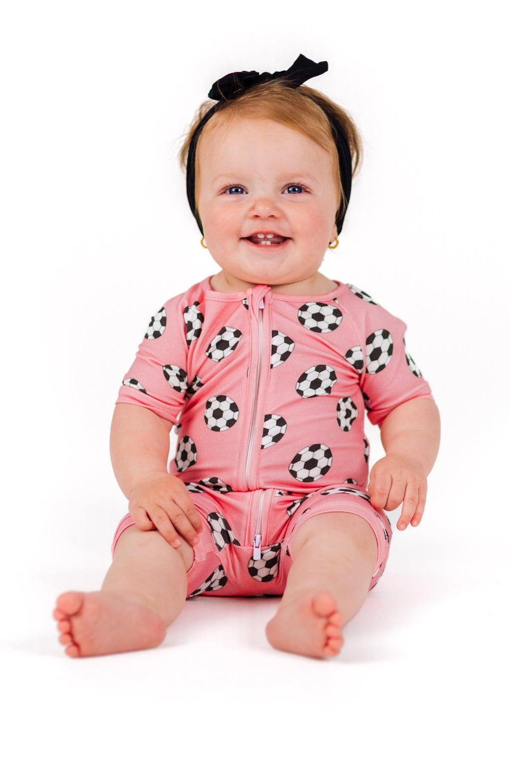 Pink Bamboo Soccer Ball Onesie