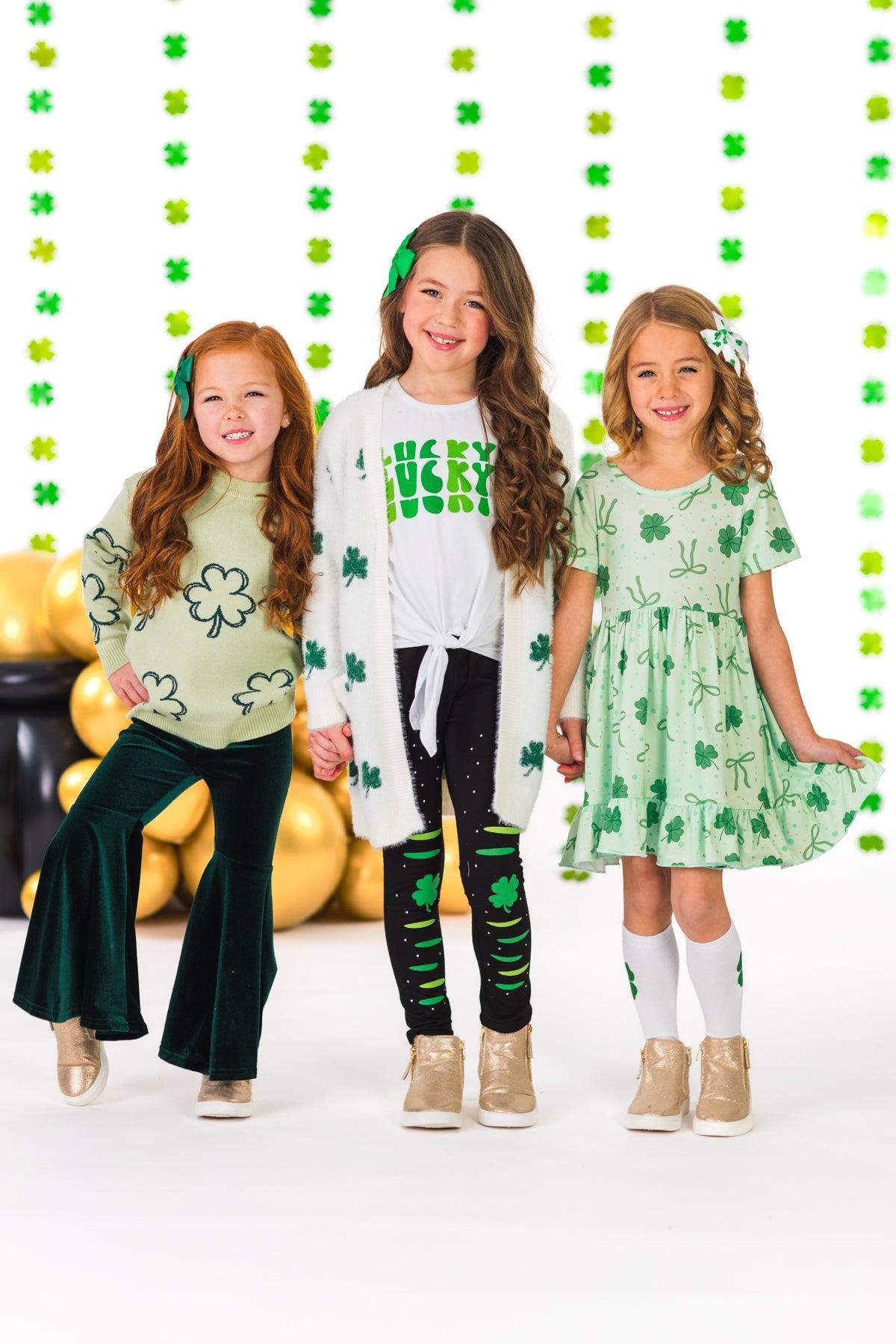 Green Bow & Shamrock Dress