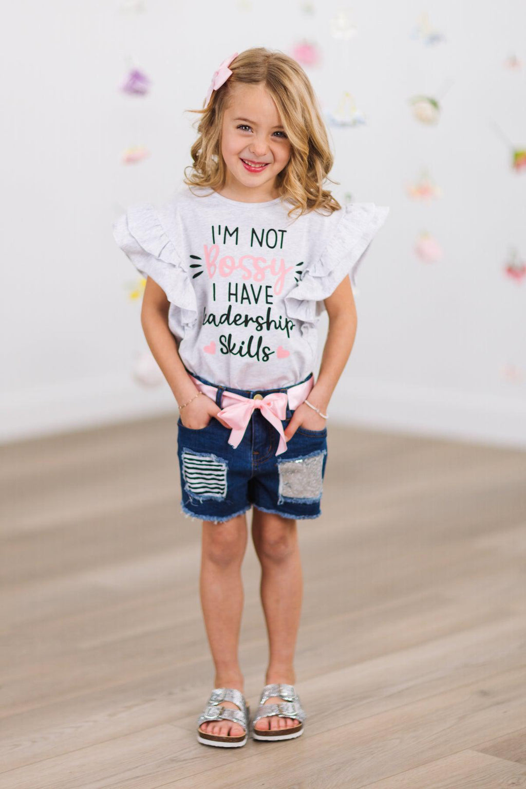 "I'm Not Bossy I Have Leadership Skills" Denim Short Set