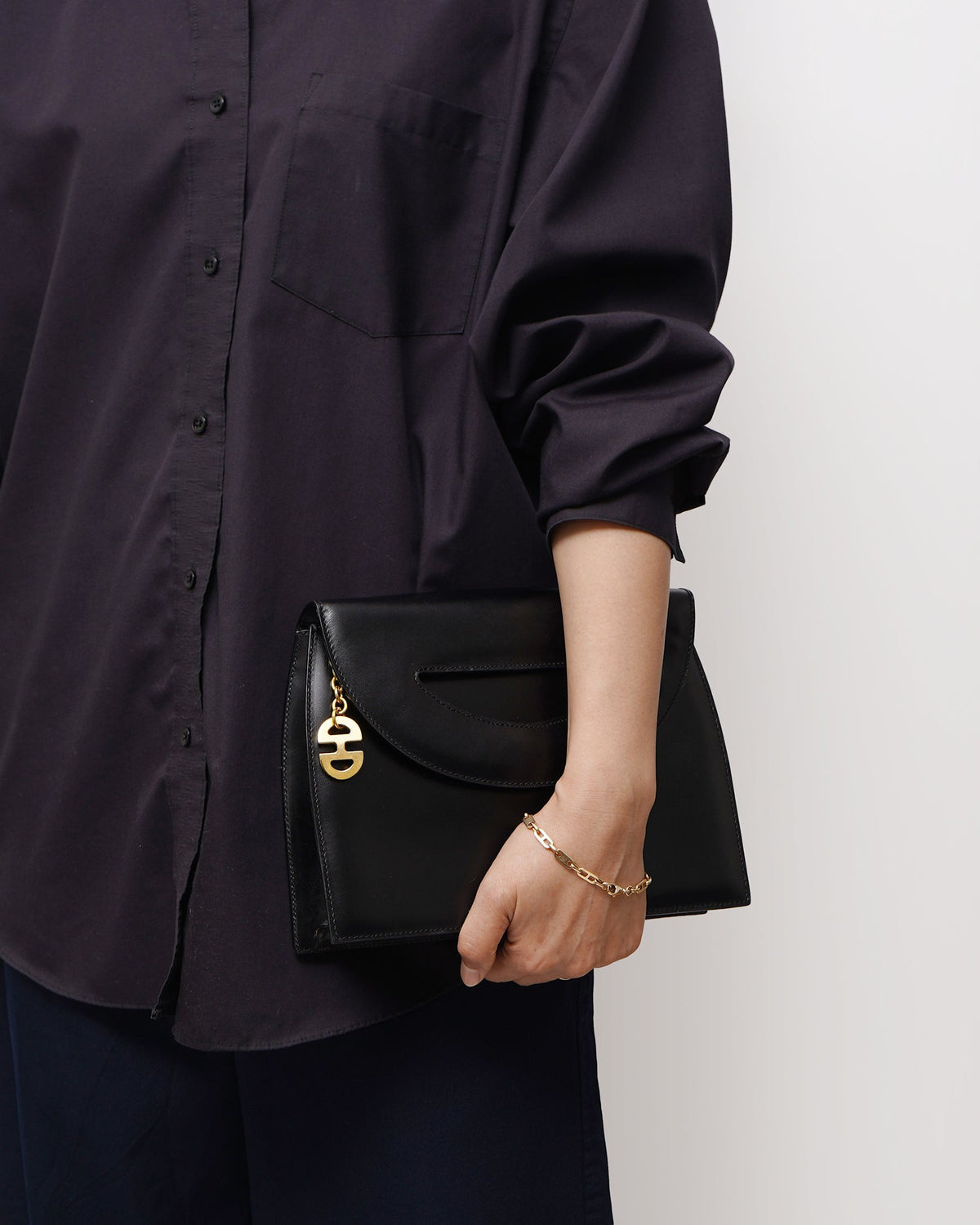 Black Leather 2 Way Bag