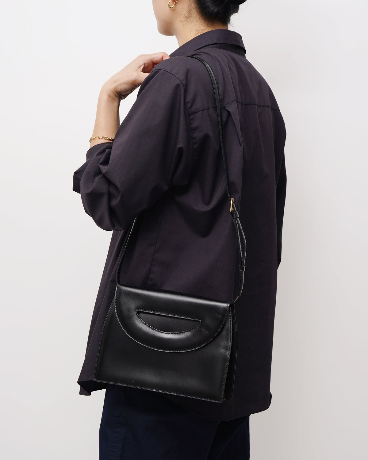 Black Leather 2 Way Bag