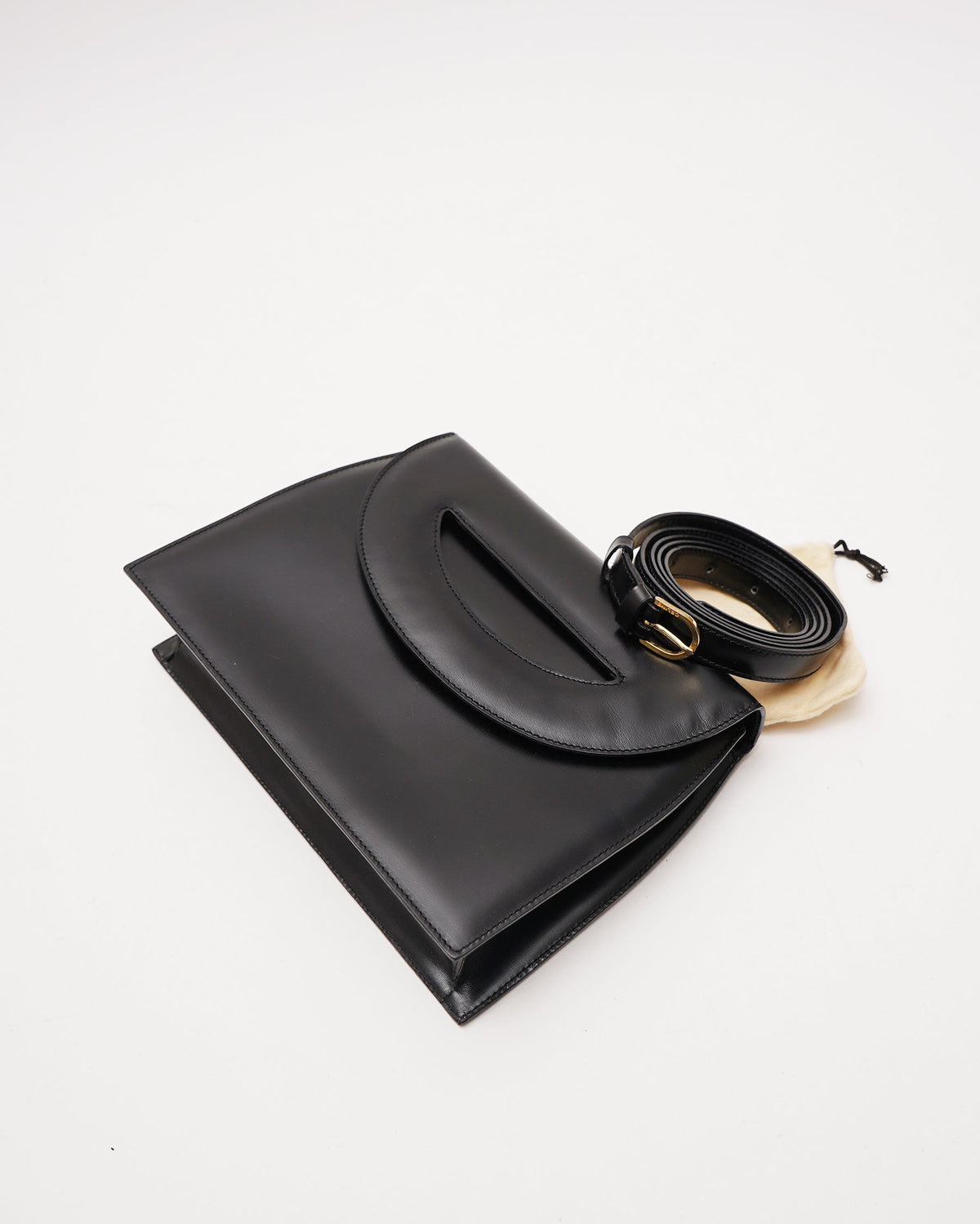 Black Leather 2 Way Bag