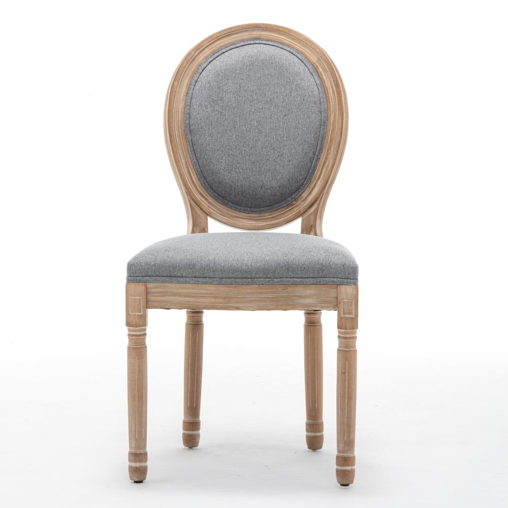 Farmhouse Solid Wood Dining Chairs with Cushioned Linen Seats and Backrests