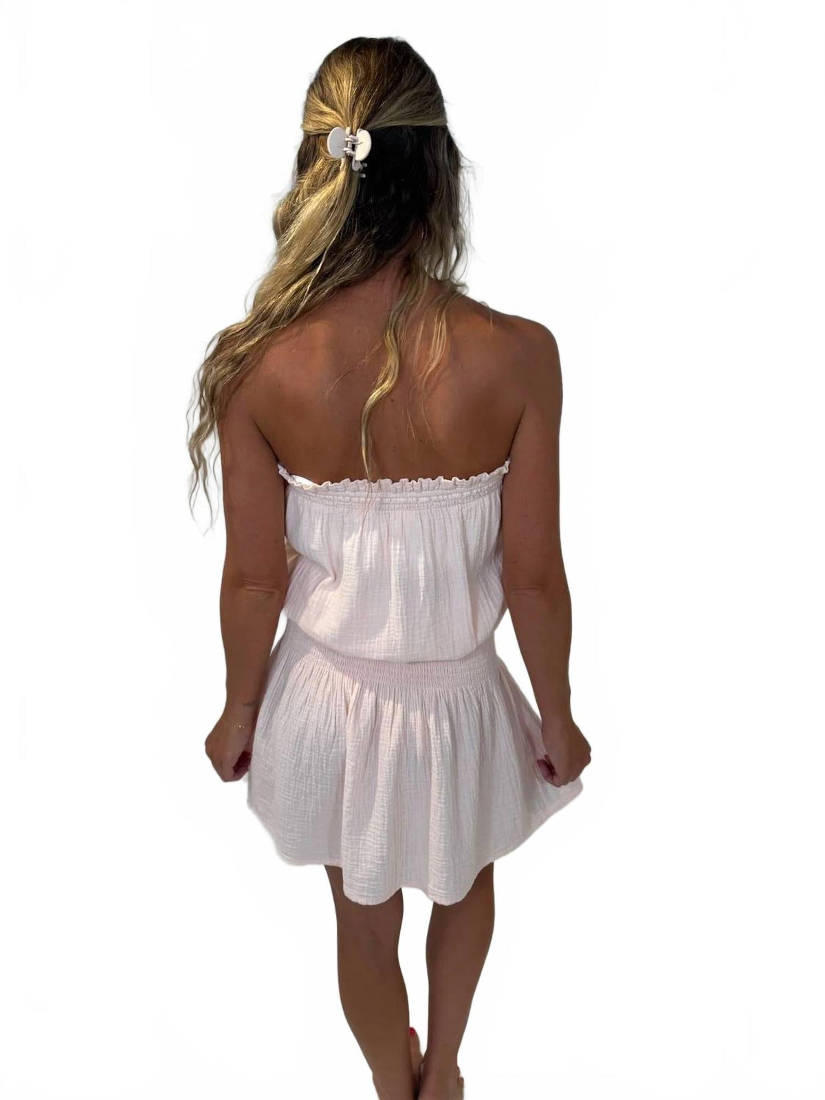 Women's Smocked Tube Dress In Himalayan Salt