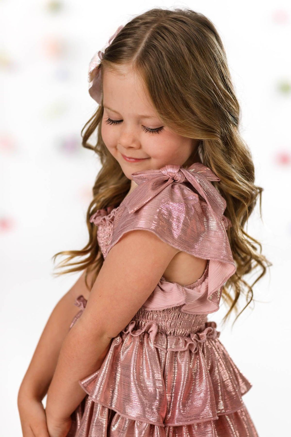 Mom & Me - Metallic Ruffle Dress