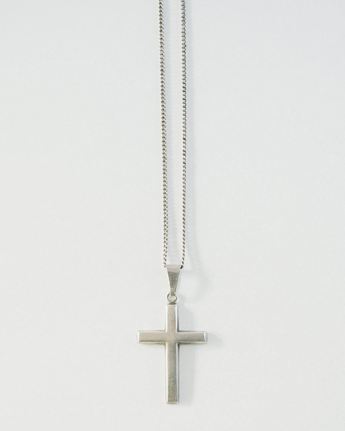 Silver Chain Necklace w/ Cross Charm