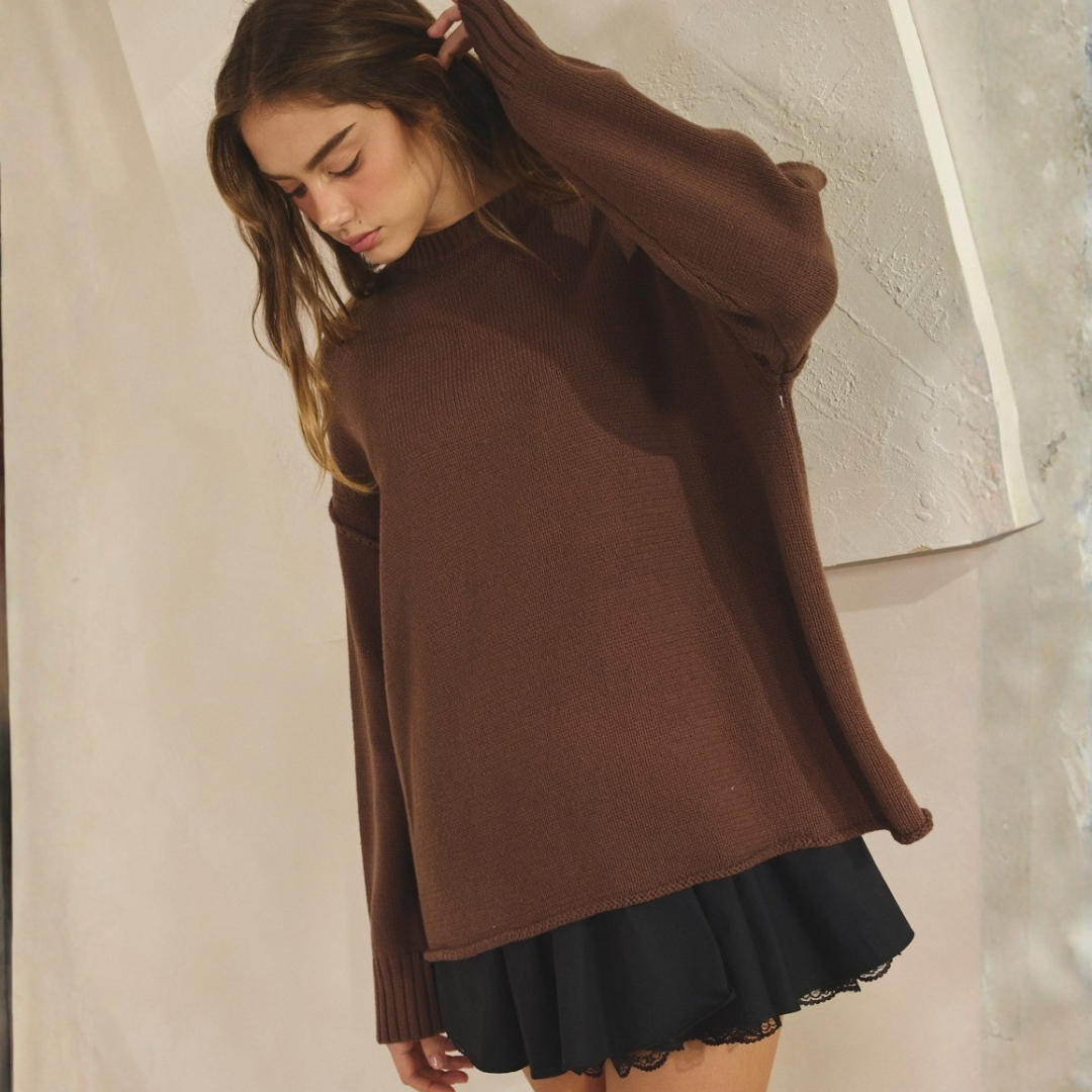 Marlo Chocolate Boyfriend Sweater