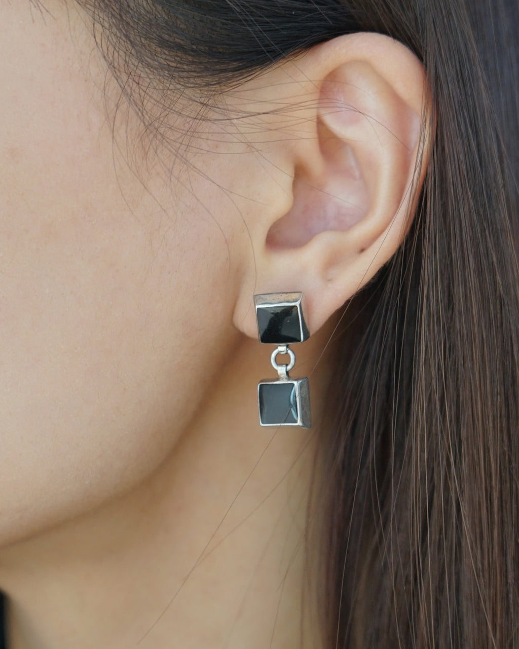 Silver x Onyx Earrings