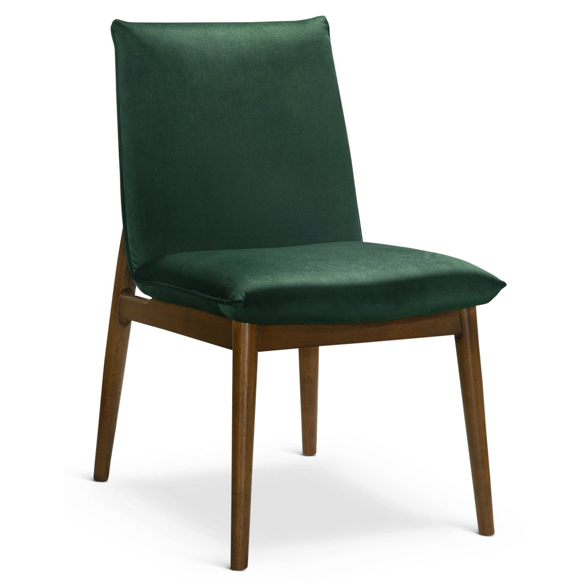 Contemporary Velvet Kitchen Chairs with Wooden Legs