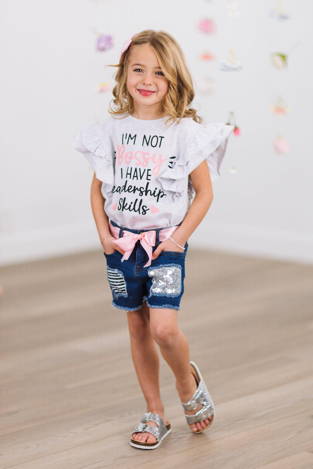 "I'm Not Bossy I Have Leadership Skills" Denim Short Set
