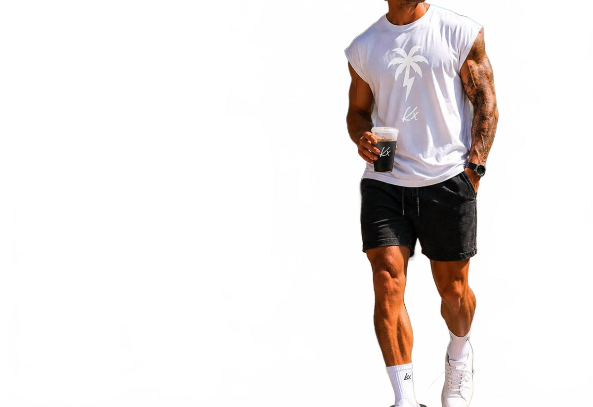 Thunder Palm Muscle Tee In Snow White