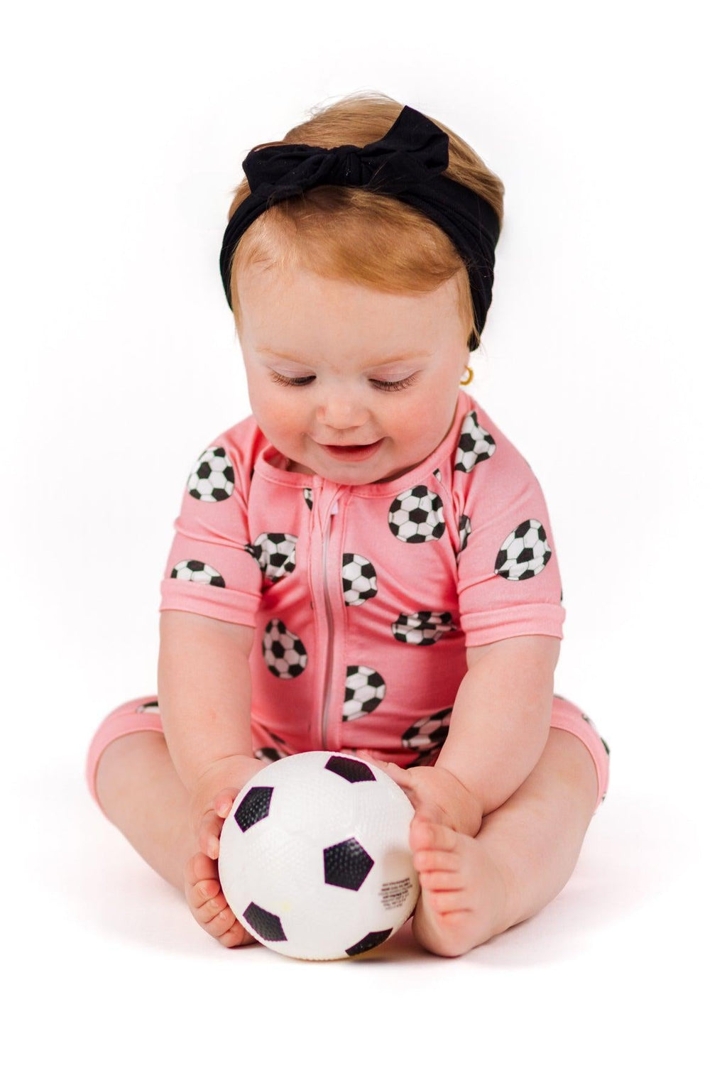 Pink Bamboo Soccer Ball Onesie