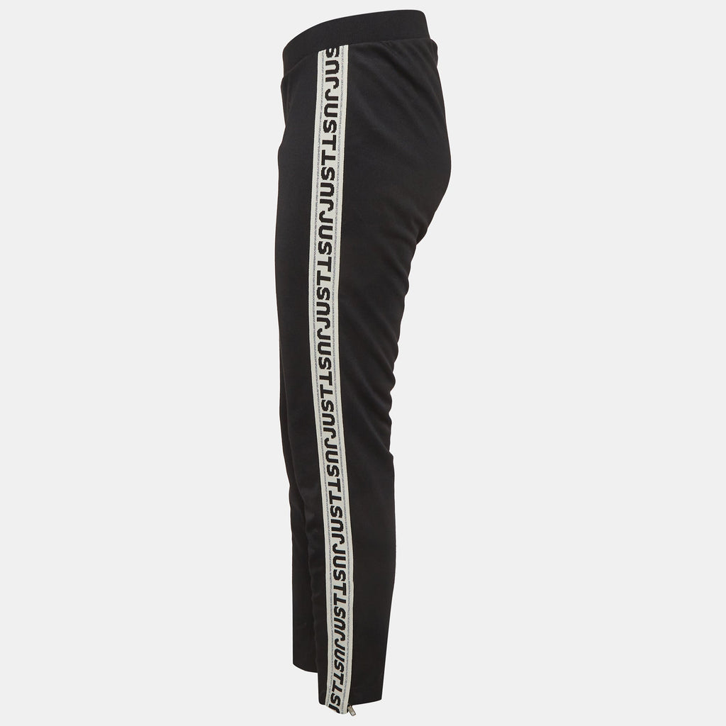 Just Cavalli Black Knit Logo Tape Detail Pants