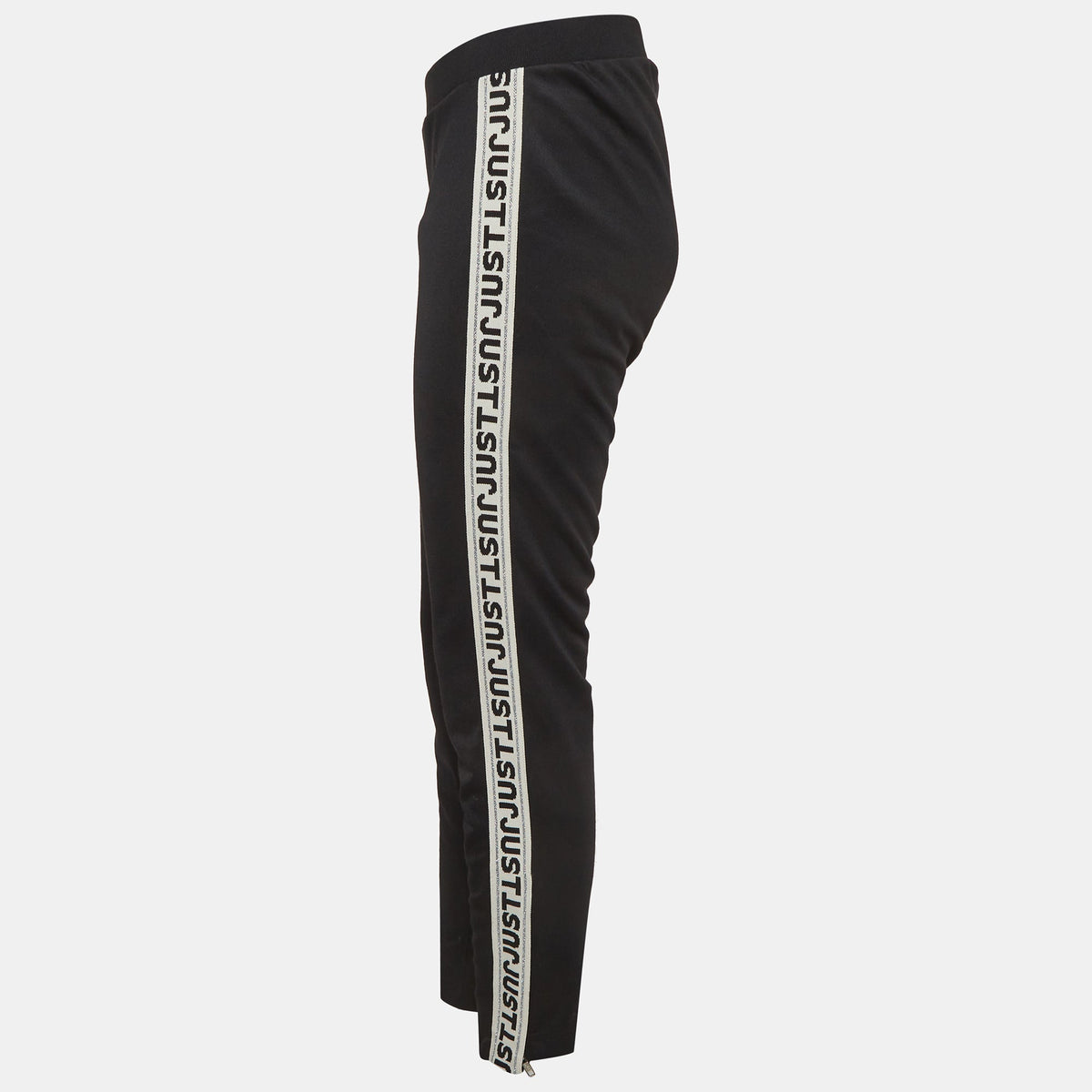 Just Cavalli Black Knit Logo Tape Detail Pants