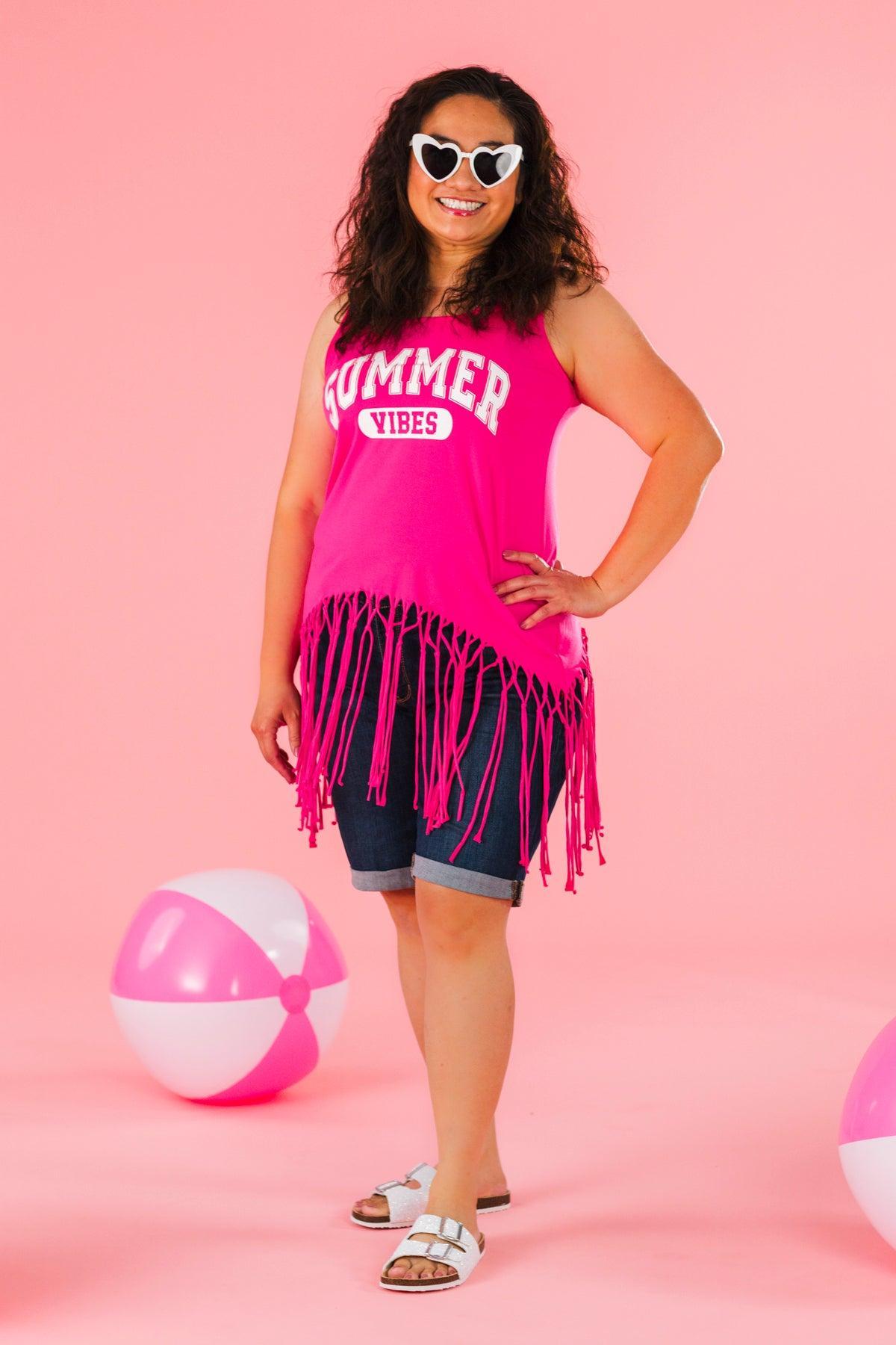 Mom & Me - "Summer Vibes" Hot Pink Tank Top