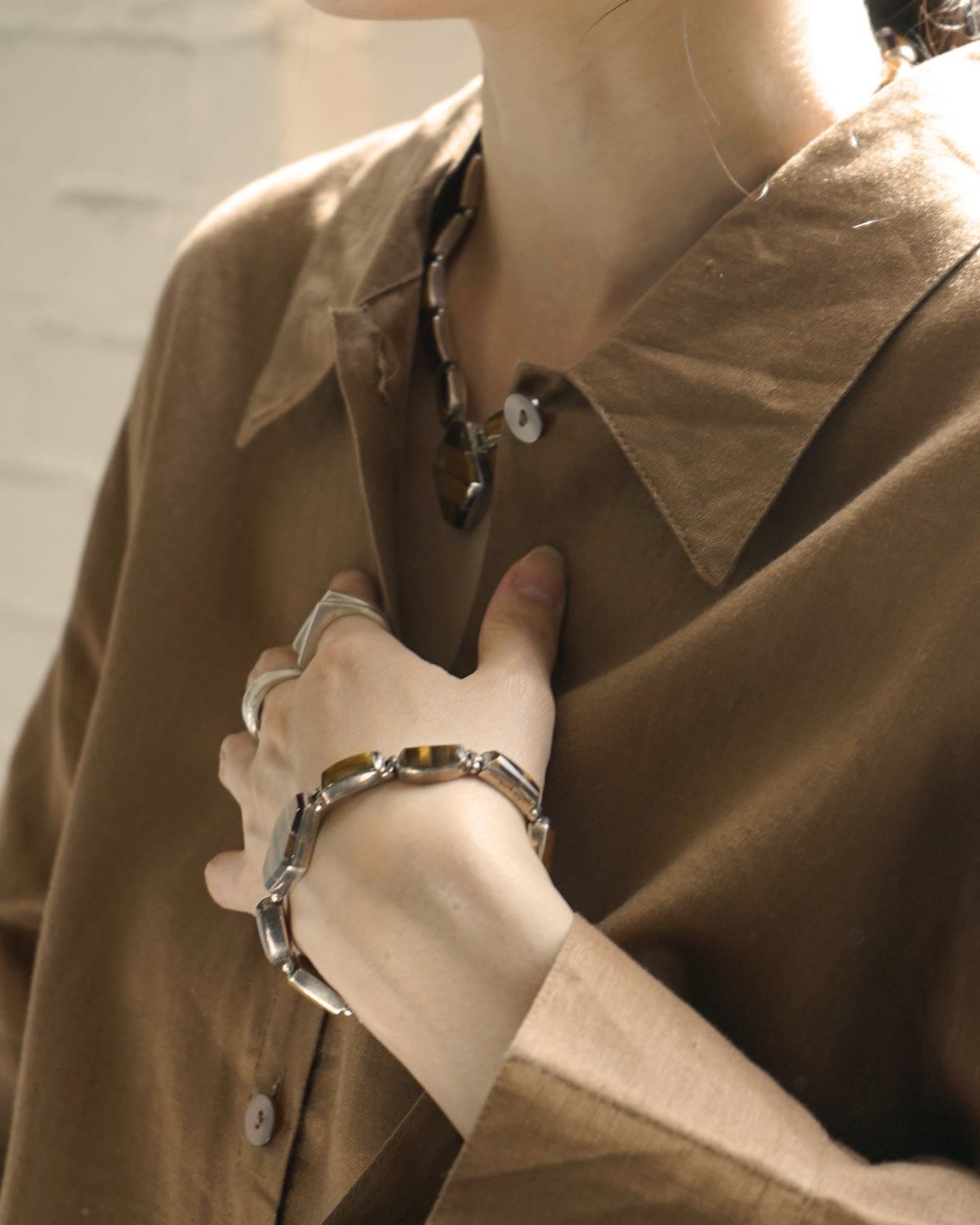 Silver x Tiger Eye Bracelet
