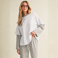 Emilia Oversized Layered Tee: White
