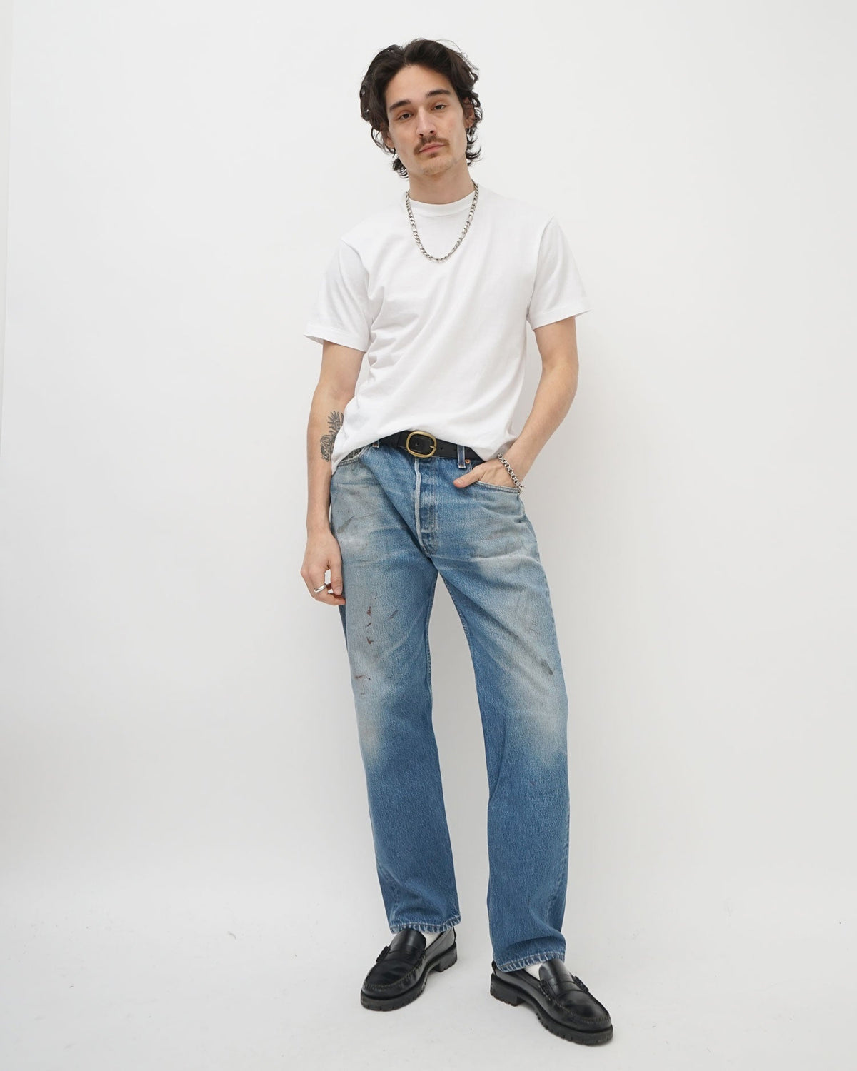 1-1/4" Creased Leather Belt