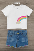Gemstone Rainbow Denim Short Set
