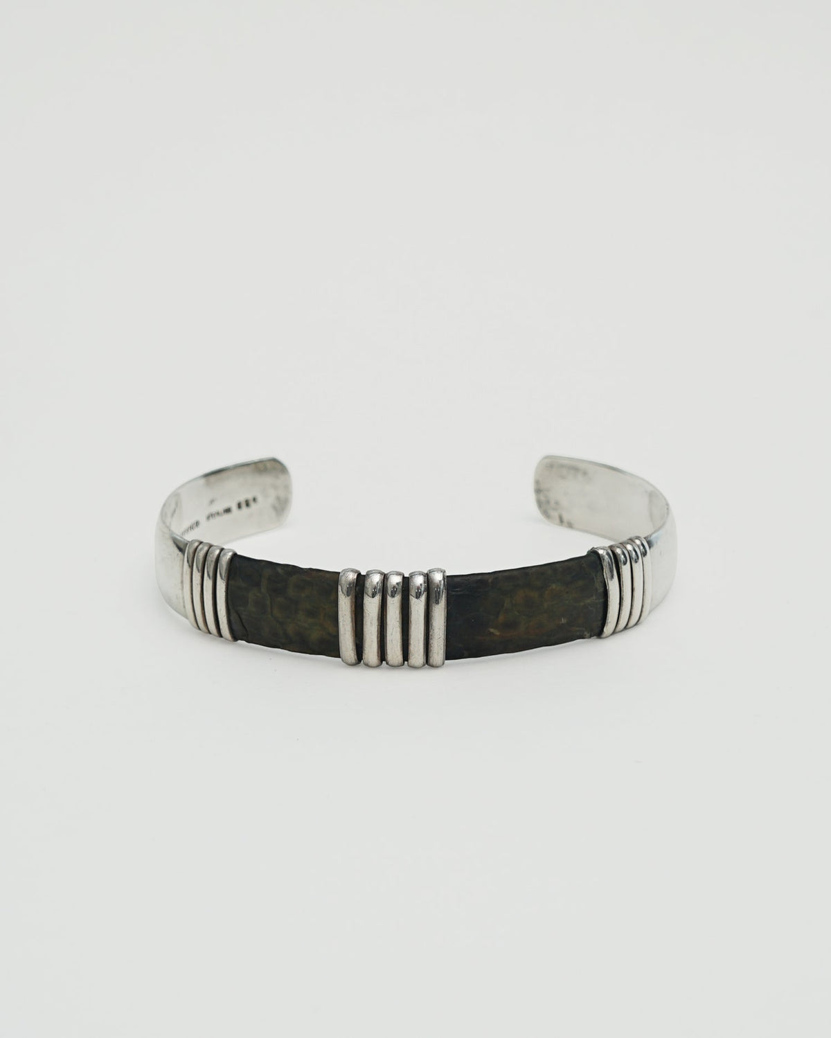 Silver Cuff Bracelet w/ Leather
