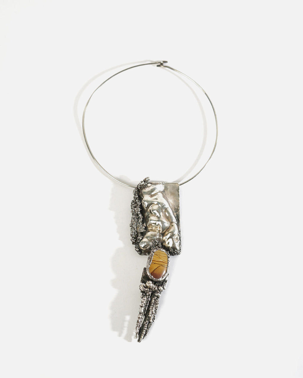 Silver x Tiger Eye Choker Necklace