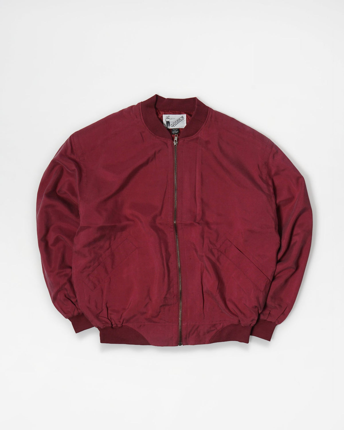 Silk Bomber Jacket / Burgundy