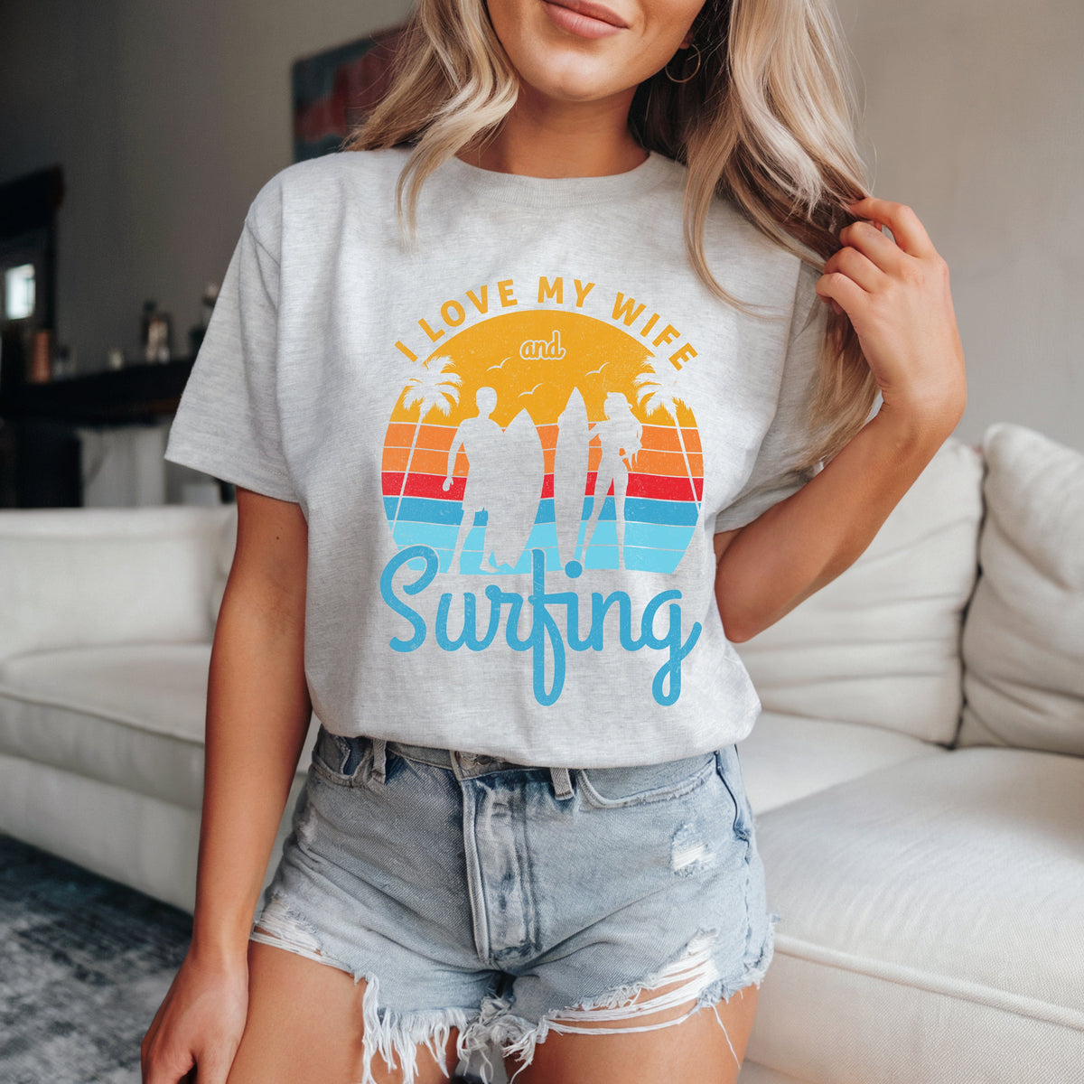 Couple On Vacation Women's Cute Cartoon Short Sleeves