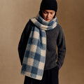 Oversized Gingham Pattern Sherpa Winter Scarf
