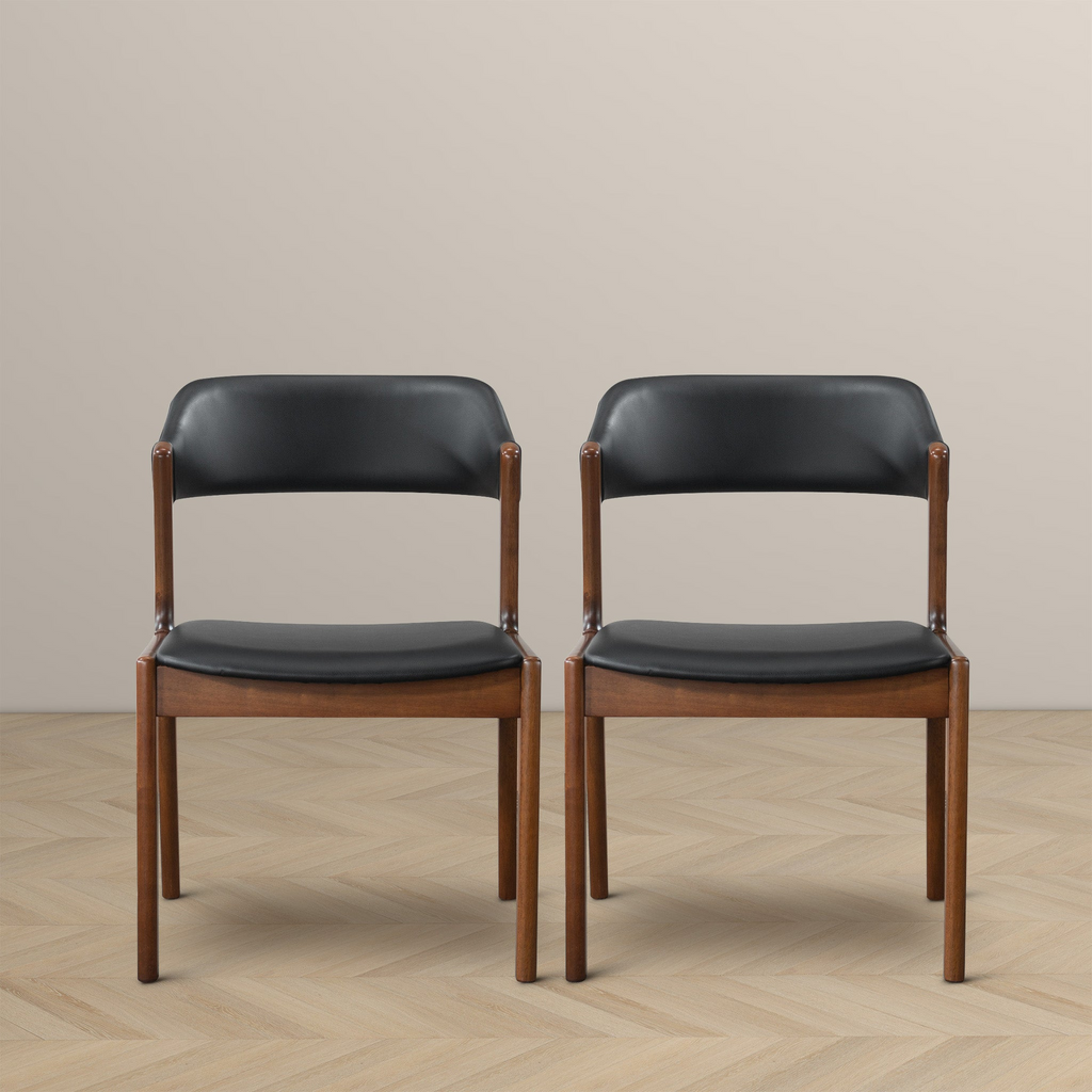 Contemporary Dining Chairs with Padded Seats -Set of 2