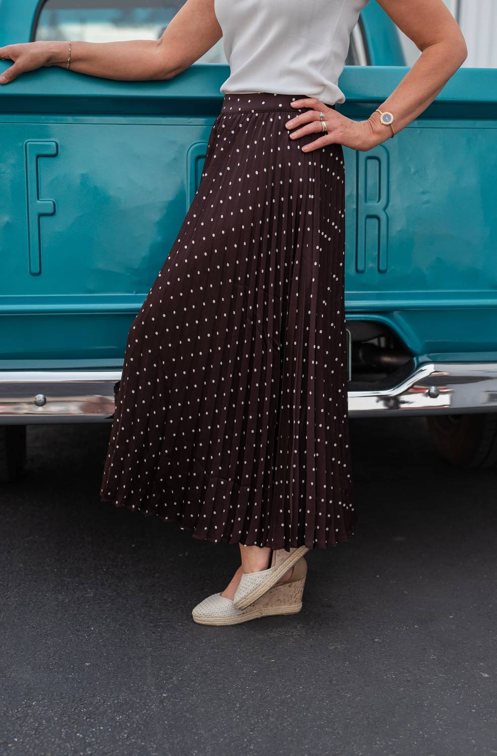 Milly Polka Dot Skirt In Brown/ivory