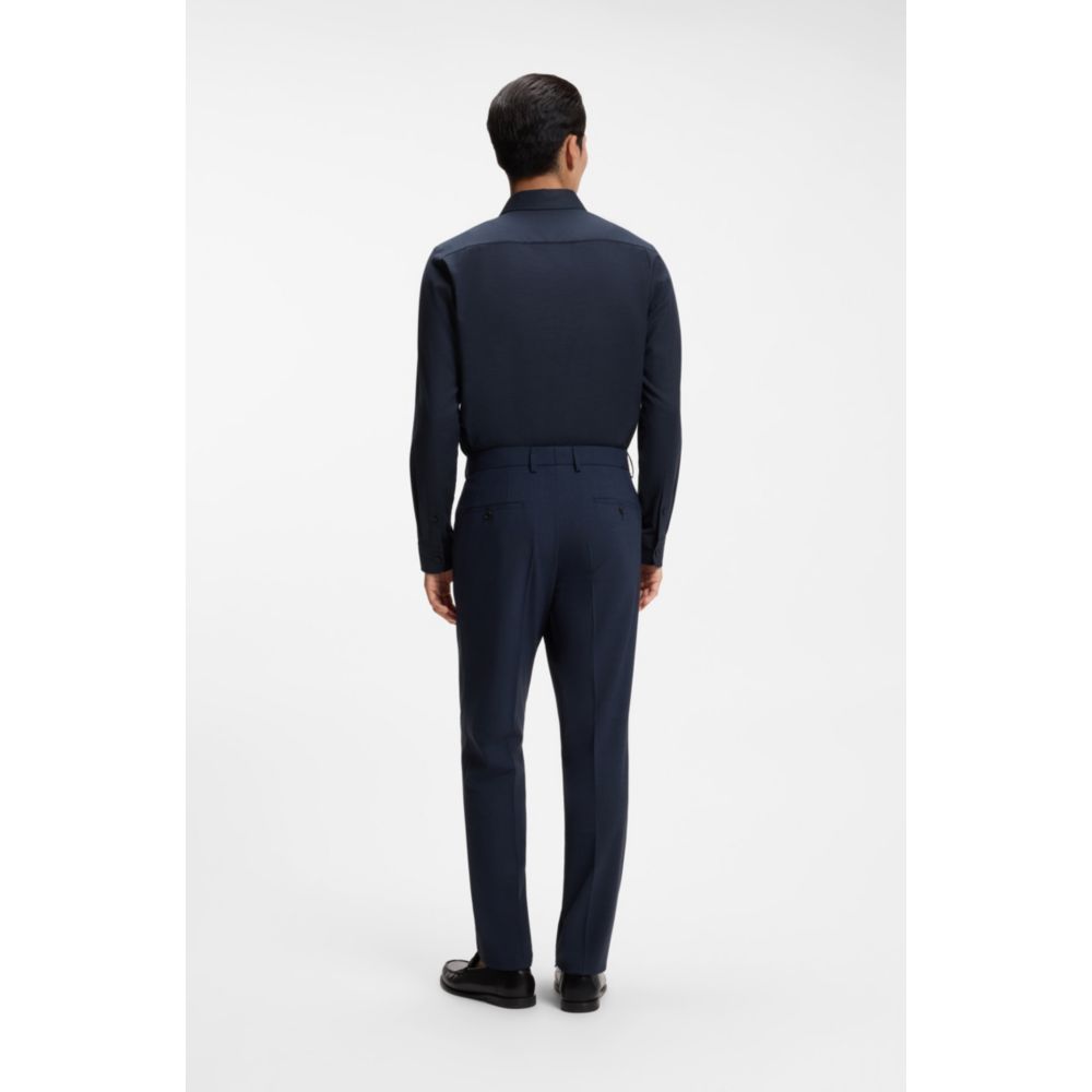 Slim-fit shirt in stretch melange cotton
