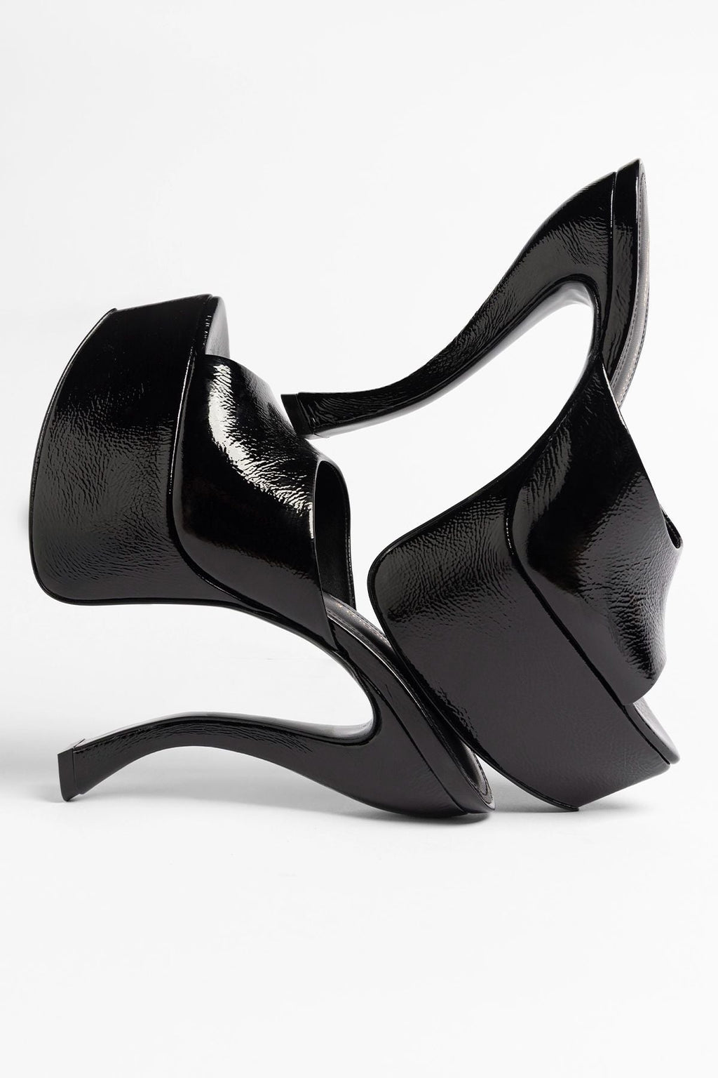 Larroudé by Nicolò B.: Isabella Platform Mule Black Patent Leather