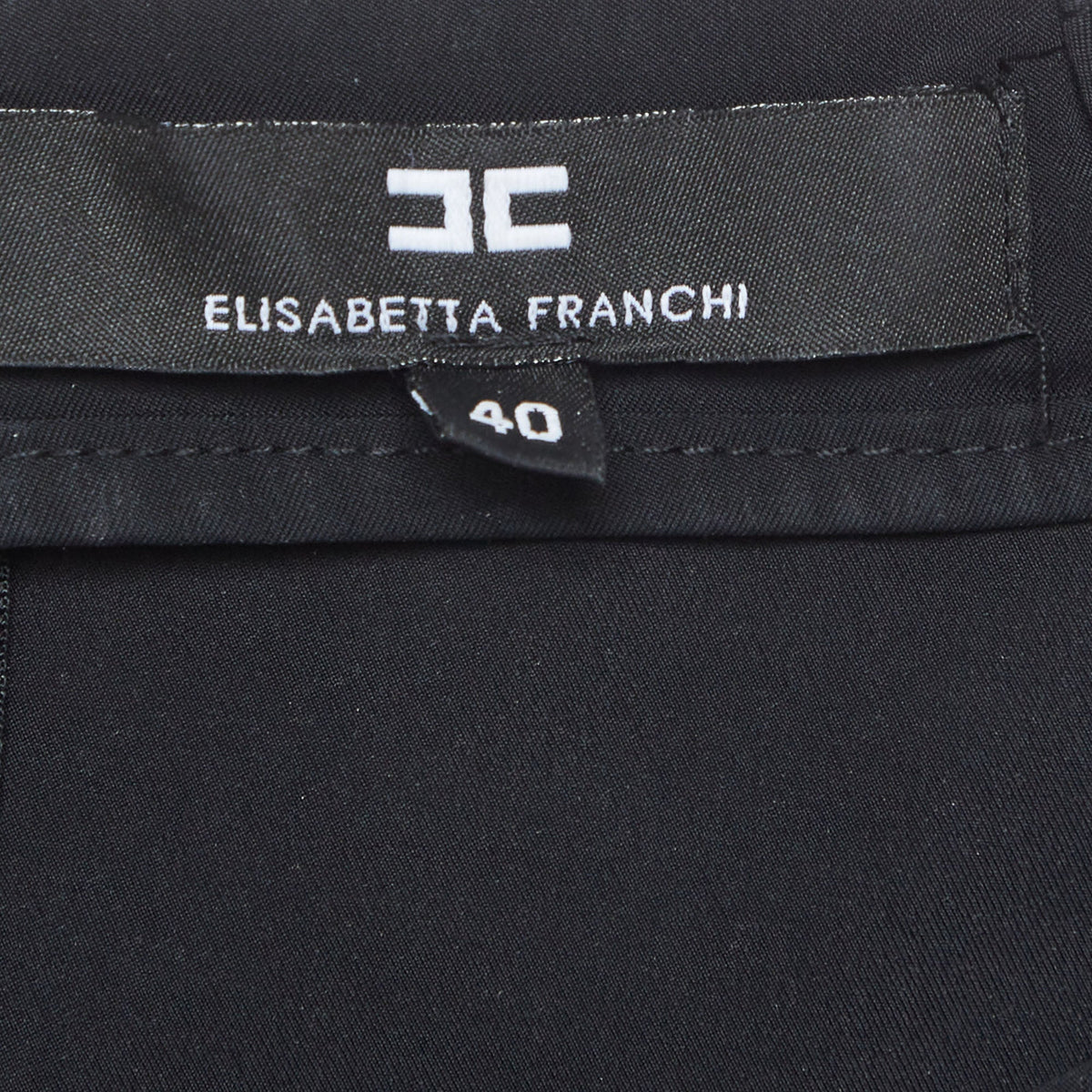 Elisabetta Franchi Black Stretch Crepe Short Sleeve Blouse