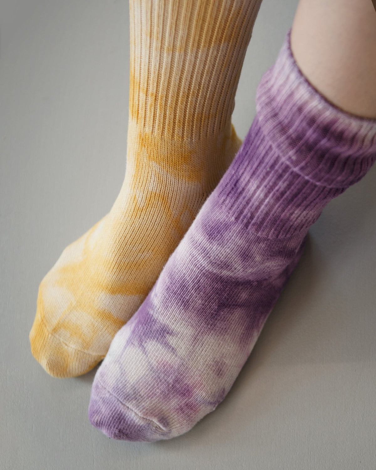 Silket Tie Dye Half Socks / Mustard