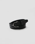 1" Spur Leather Belt / Silver Buckle