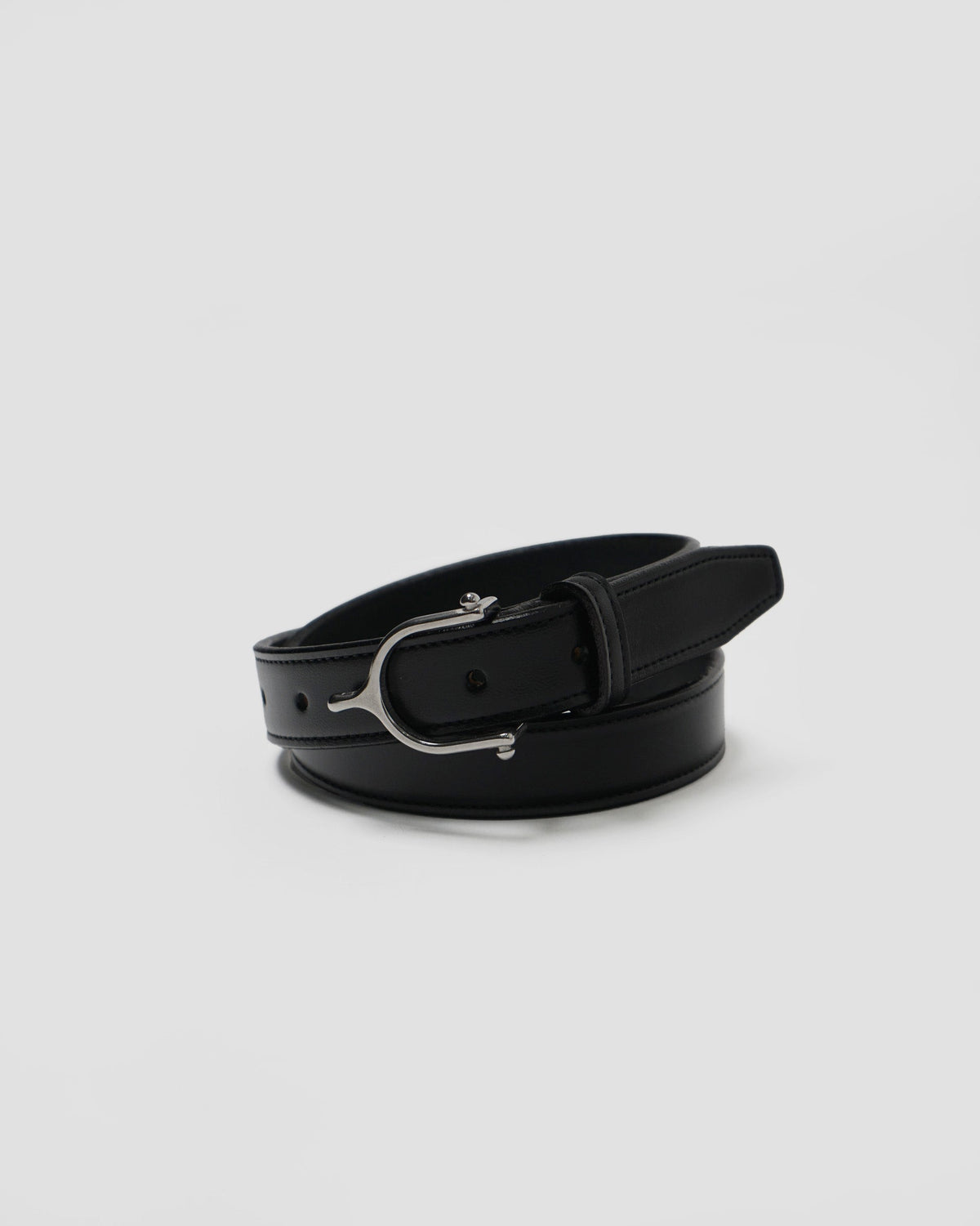 1" Spur Leather Belt / Silver Buckle