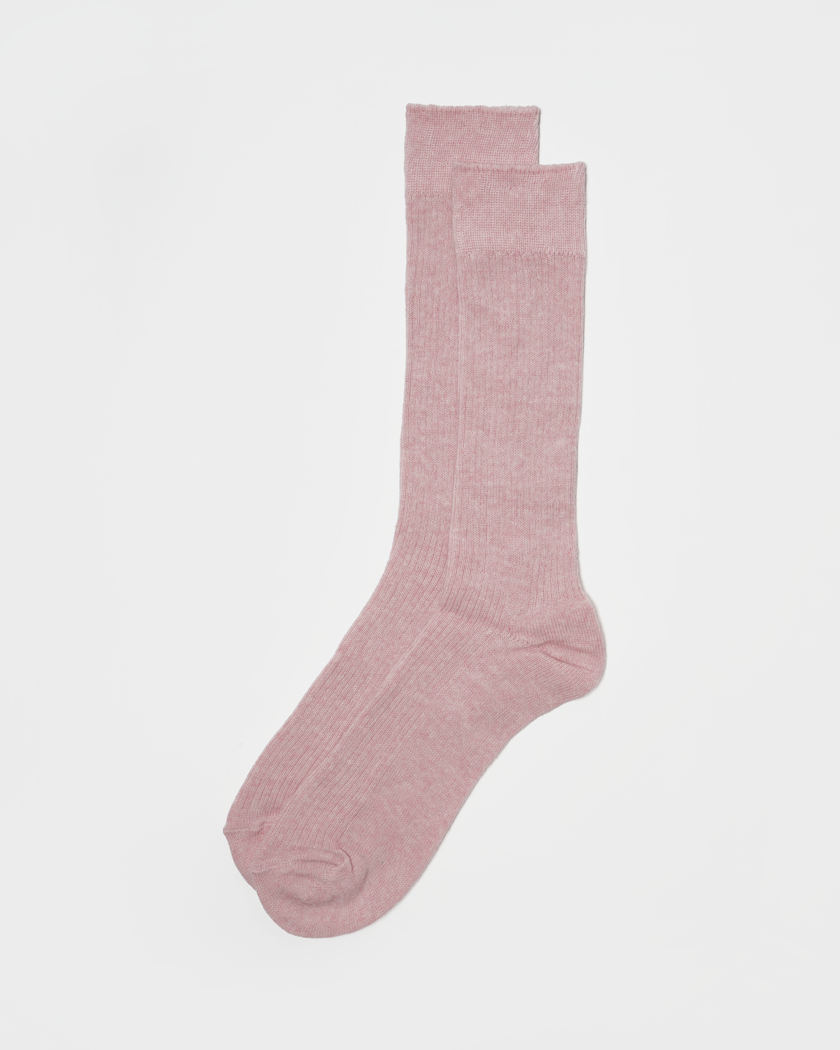 Cashmere Rib Crew Socks / Pink
