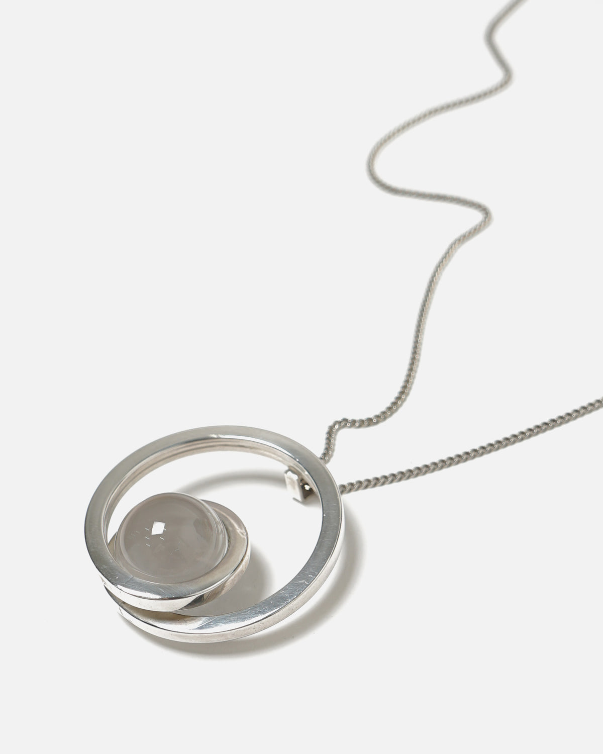 Silver Necklace w/ Crystal