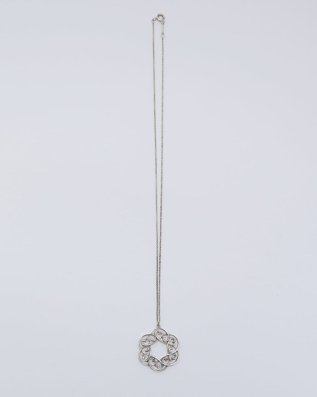 Silver Multi Hearts Medallion Necklace