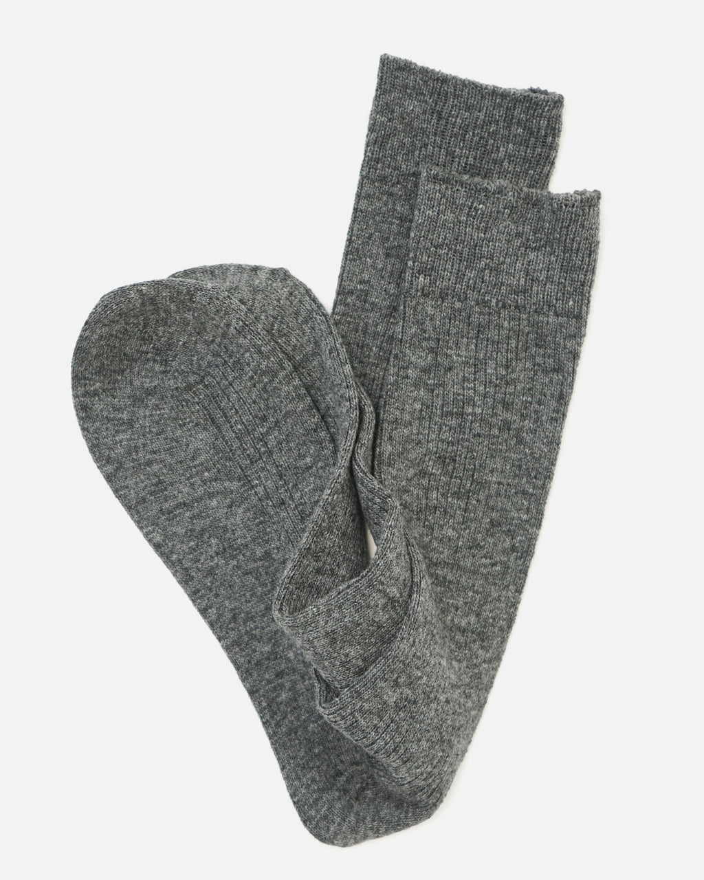 Cashmere Rib Crew Socks / Gray