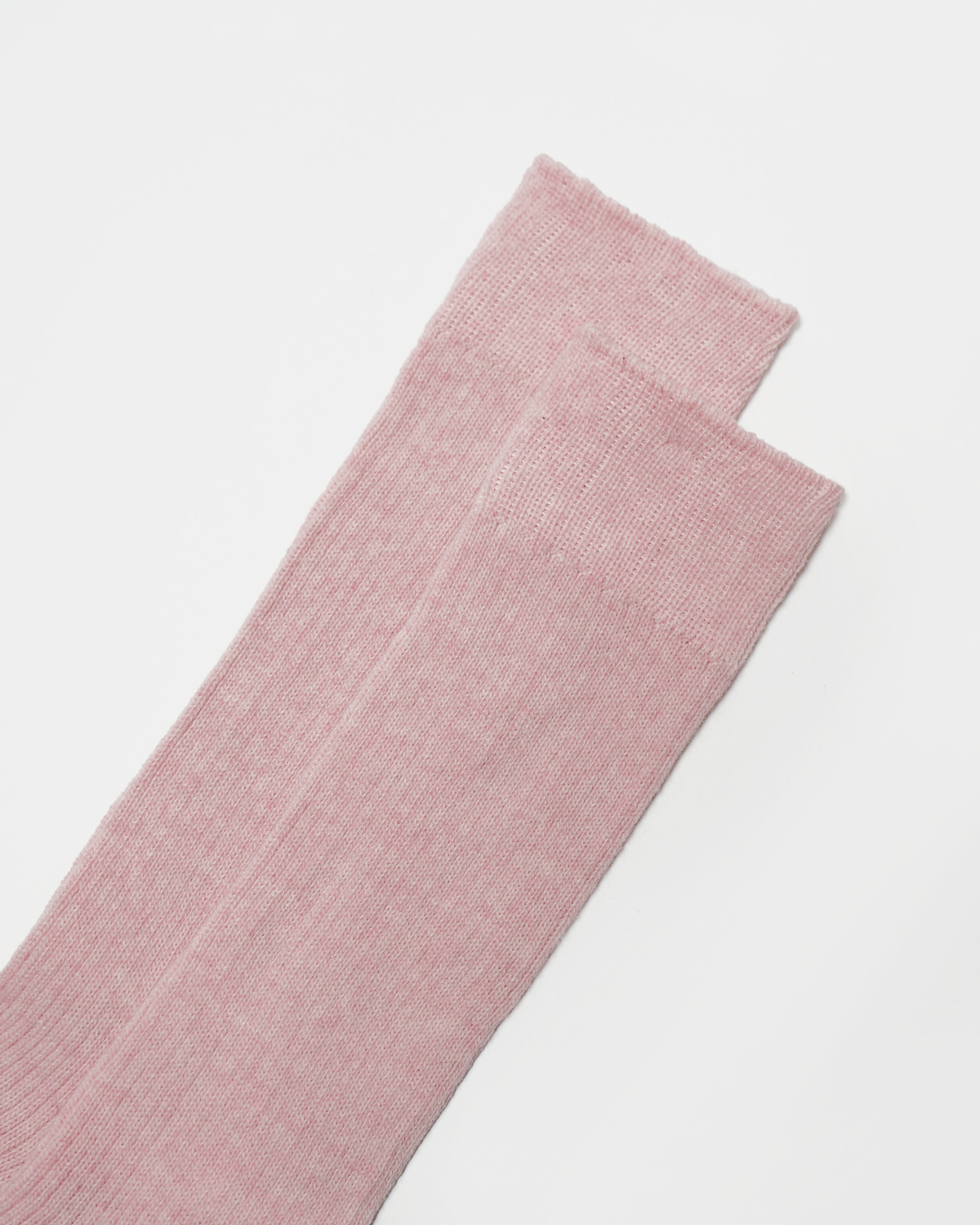 Cashmere Rib Crew Socks / Pink
