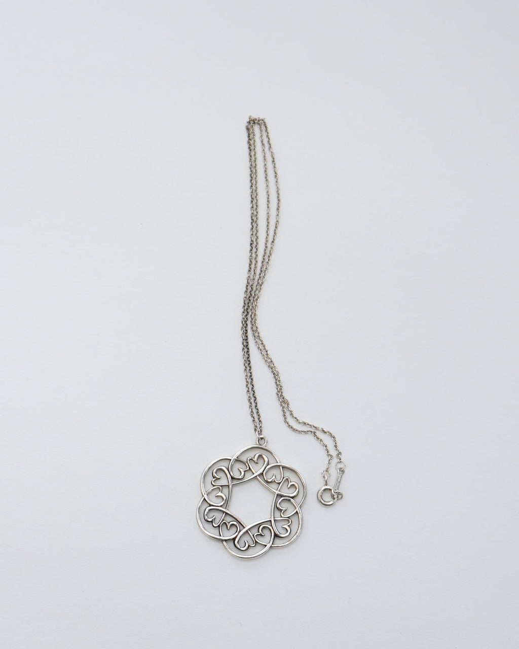 Silver Multi Hearts Medallion Necklace