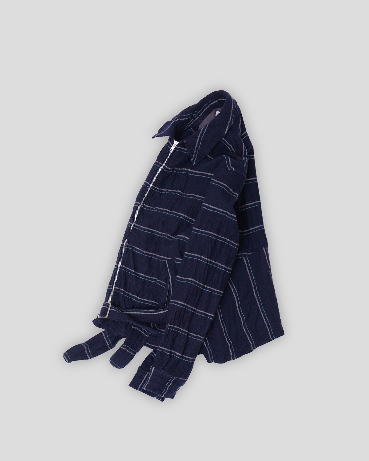 Belted Wool Zip-Up Jacket