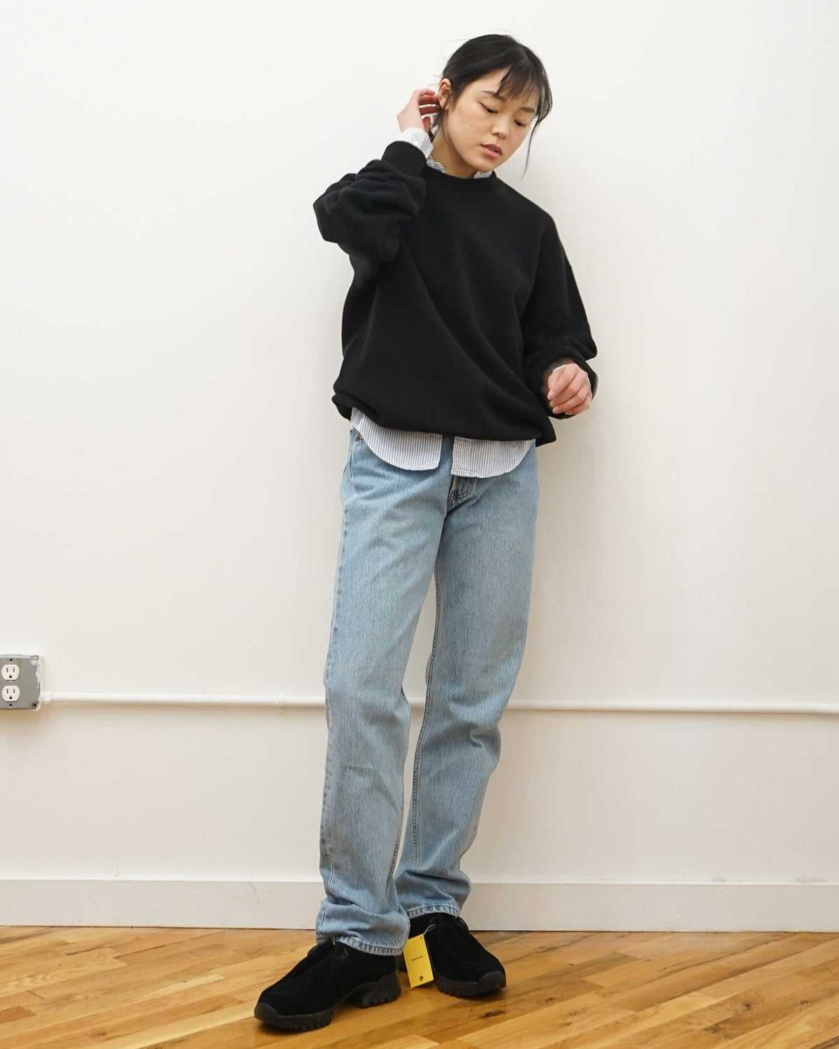 Loopwheel Crewneck Sweatshirt / Black