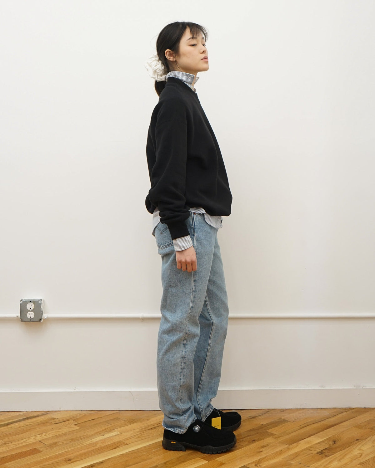 Loopwheel Crewneck Sweatshirt / Black