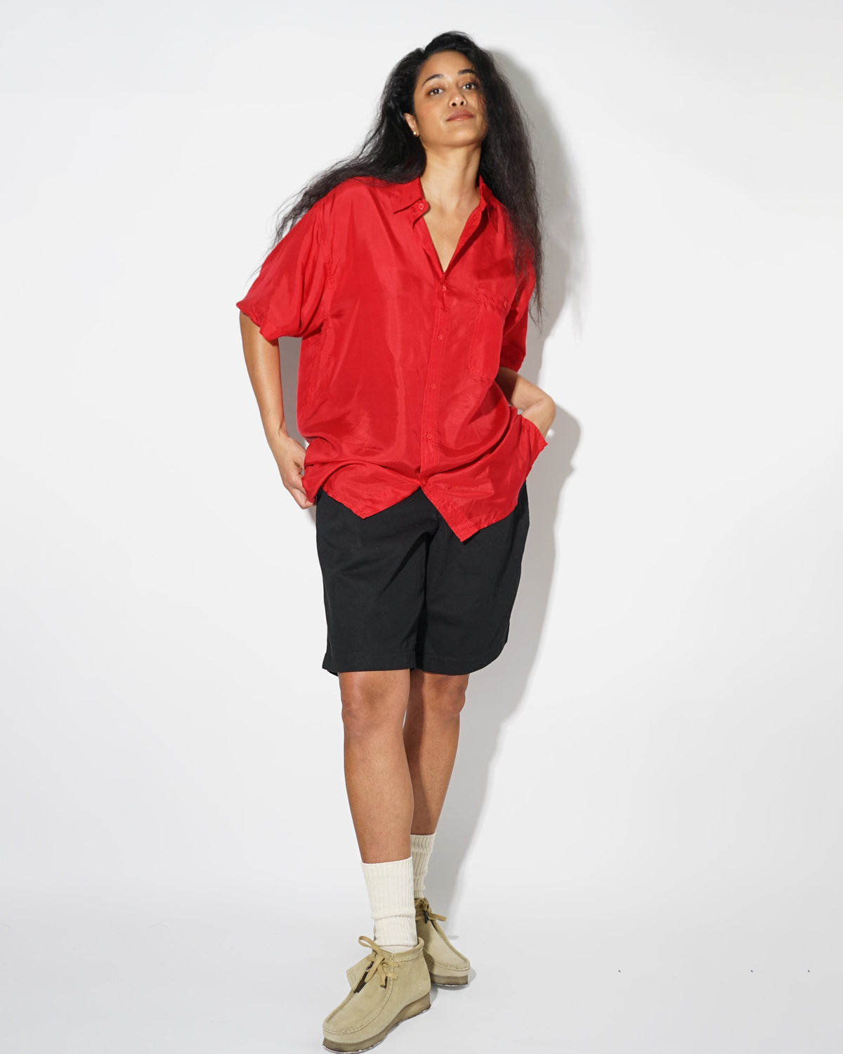 Silk Shirt Short Sleeve / Vivid