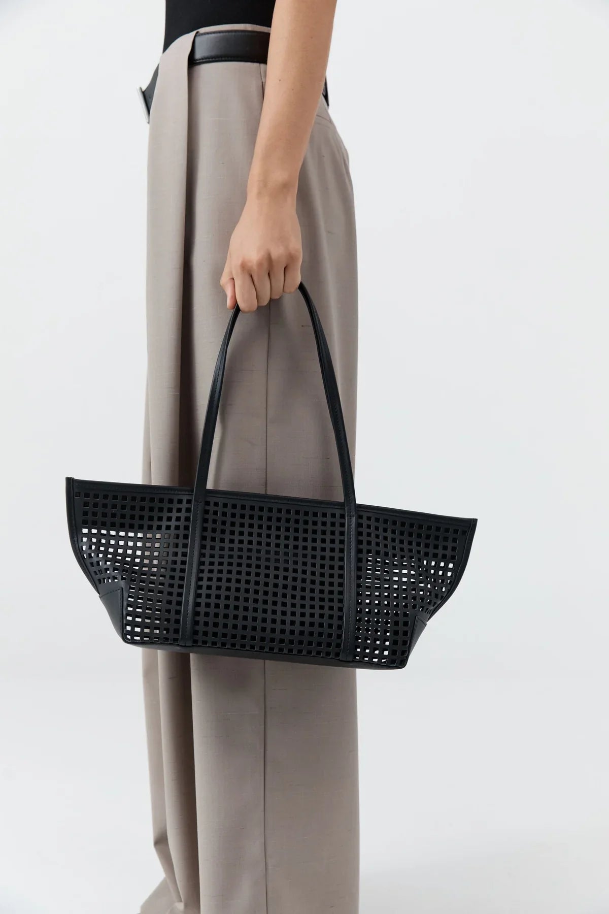 St. Agni Perforated Slim Bateau Tote